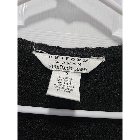 Vintage NWT Uniform Woman John Paul Richard Black Cowl Neck Sweater Size 1X - Picture 4 of 8